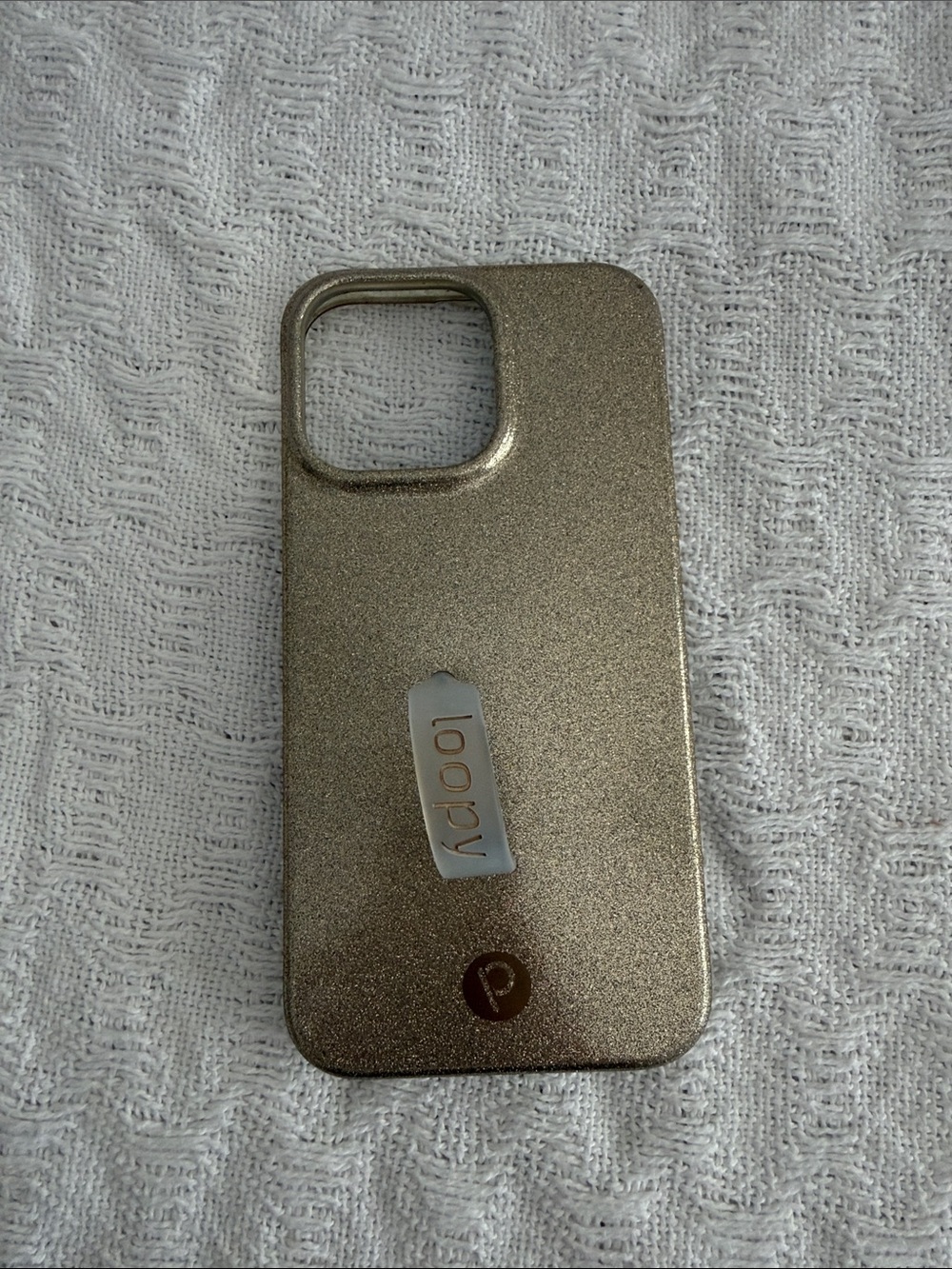 Loopy Case Glitter Gold Phone Case with Integrated Strap